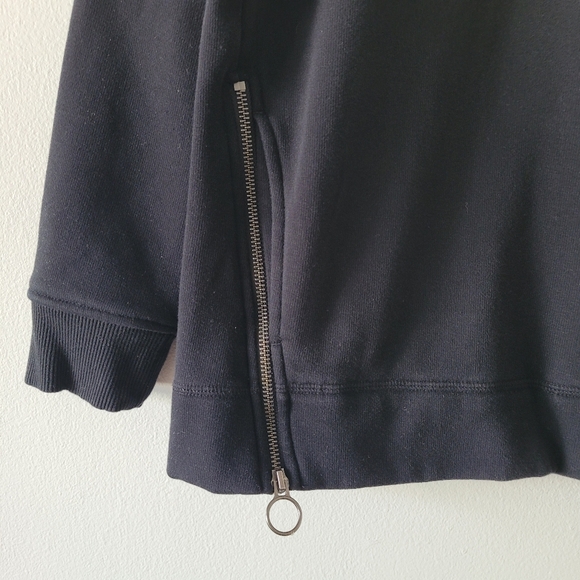 Athleta Cozy Karma Side Zip Funnel Neck Top Black Small Sweater‎ Fleece Pockets - Picture 7 of 10